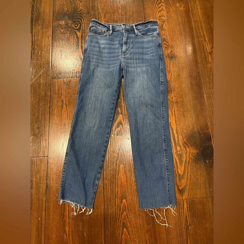 Frame Denim le sylvie slender straight size 27 raw hem